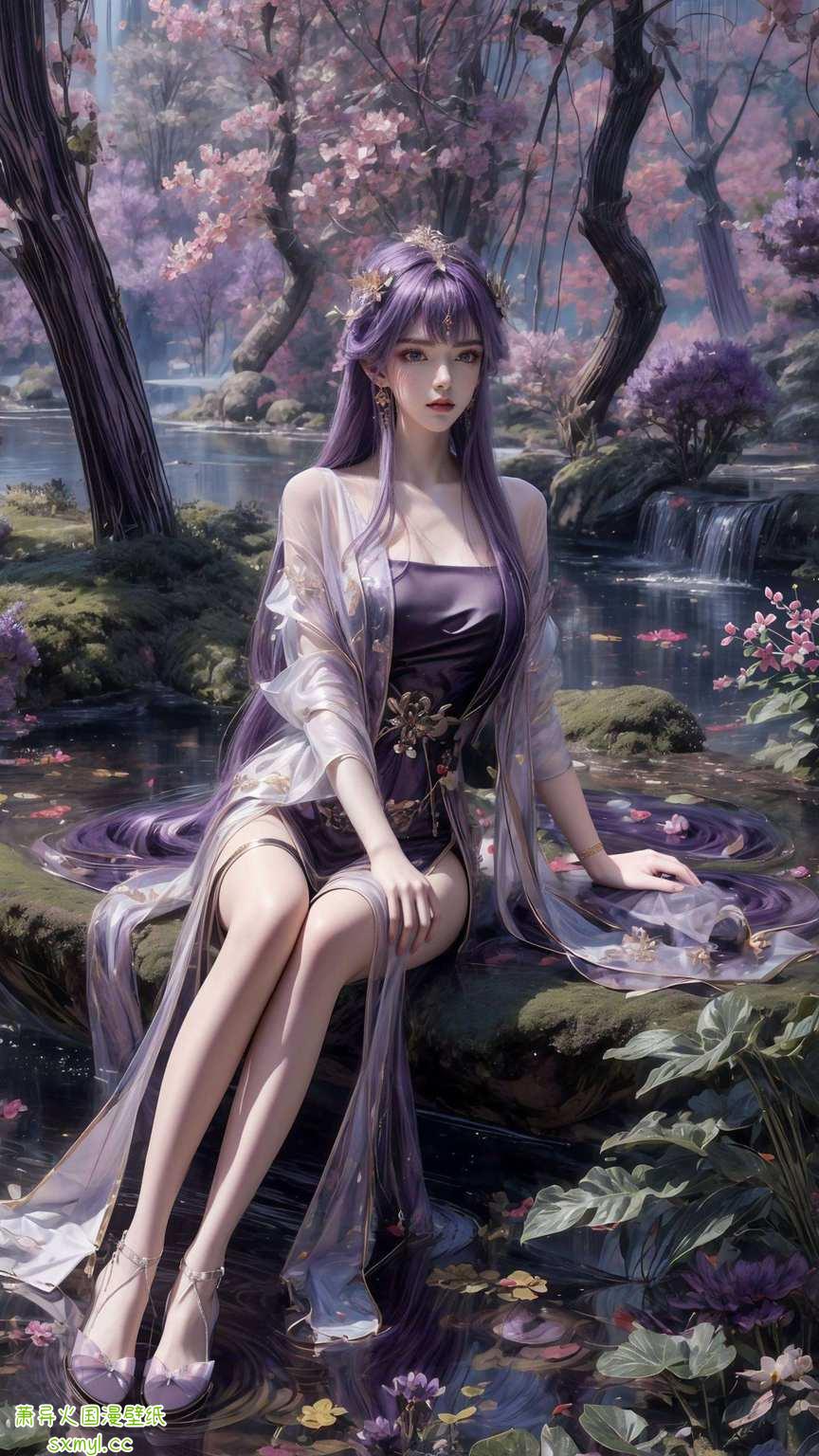 他白发飘逸动漫女神和动漫美女们纷纷以他为背景