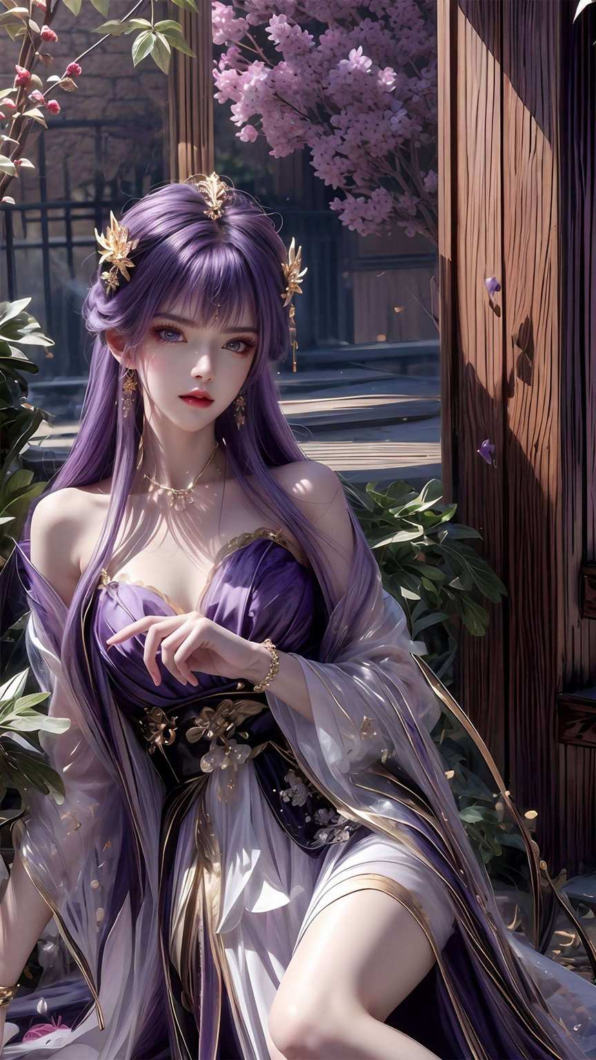 壁纸间映神女翩翩美女图中流光溢彩