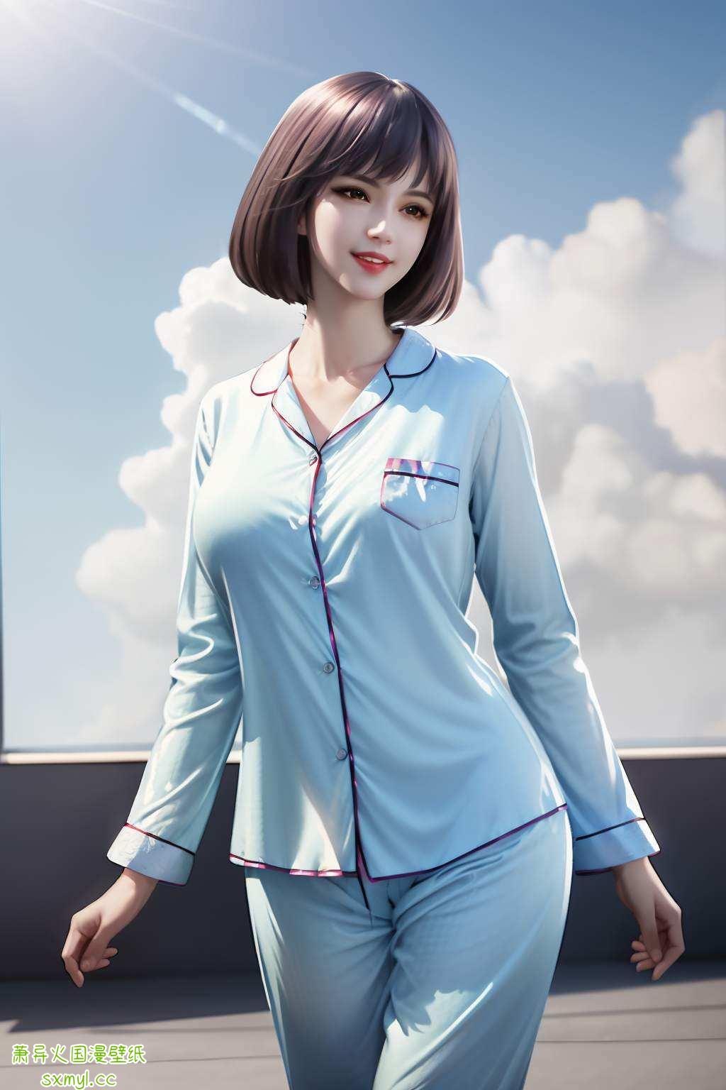 一窥仙子容颜动漫美女映屏前