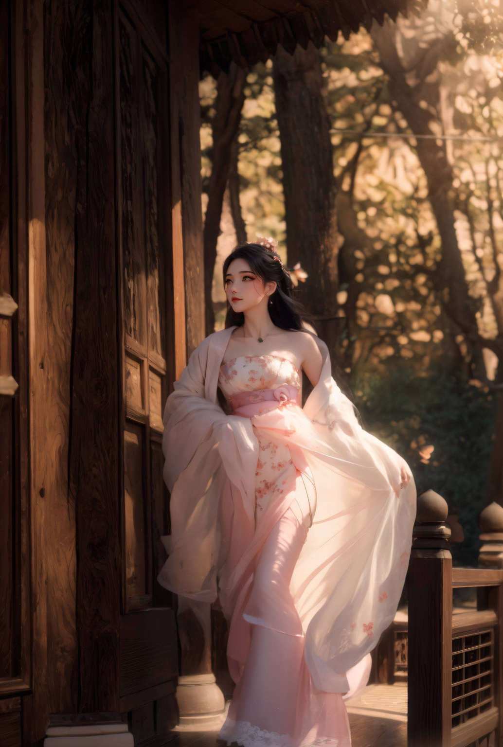 婉约飘逸美女与神祇共绘一图