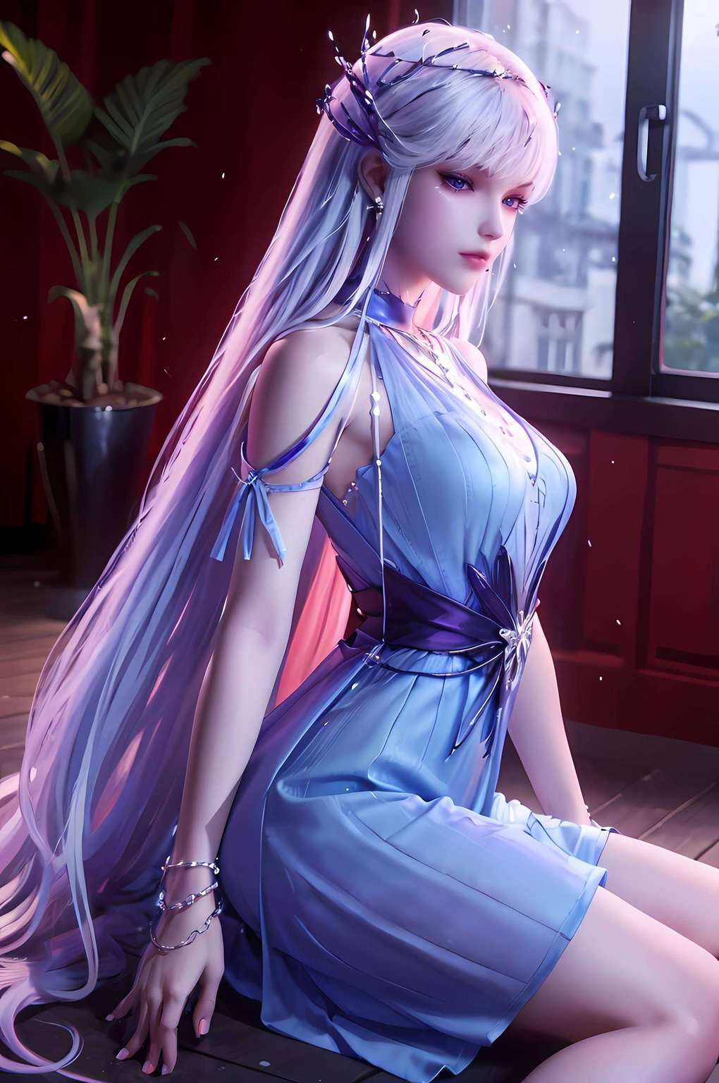 各位动漫迷们那就是——神印王座中的女神级角色圣采儿的美图壁纸！这可不是一般的壁纸哦