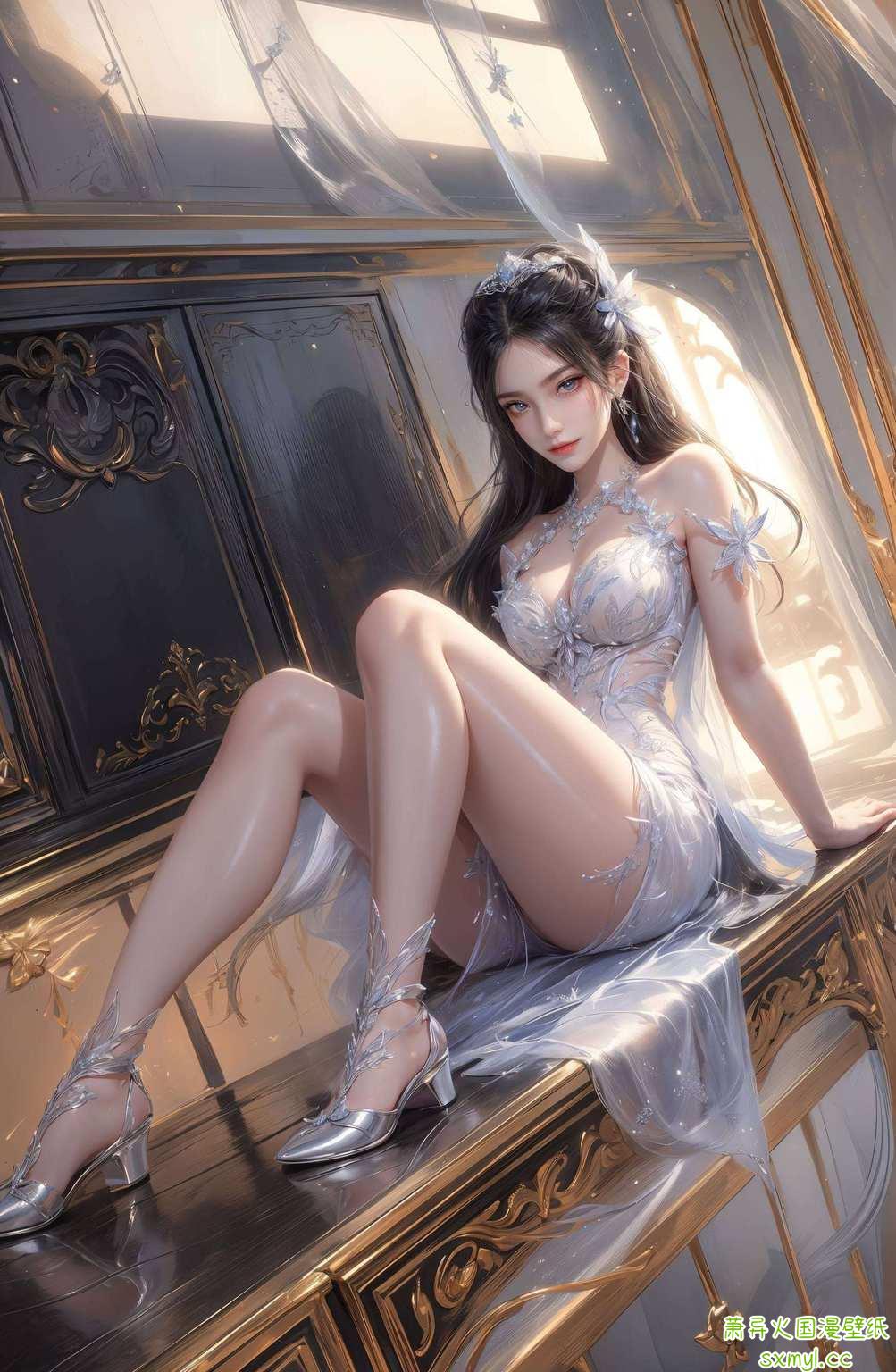 壁纸上的她眼神犀利如电