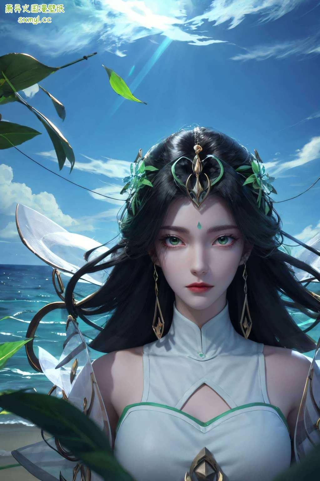 壁纸间映完美界,国漫女神笑靥娇一机在手