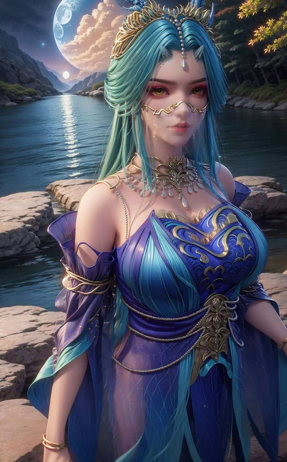 桌面焕新辉,壁纸绘龙女玄幻梦境归,斗破苍穹影