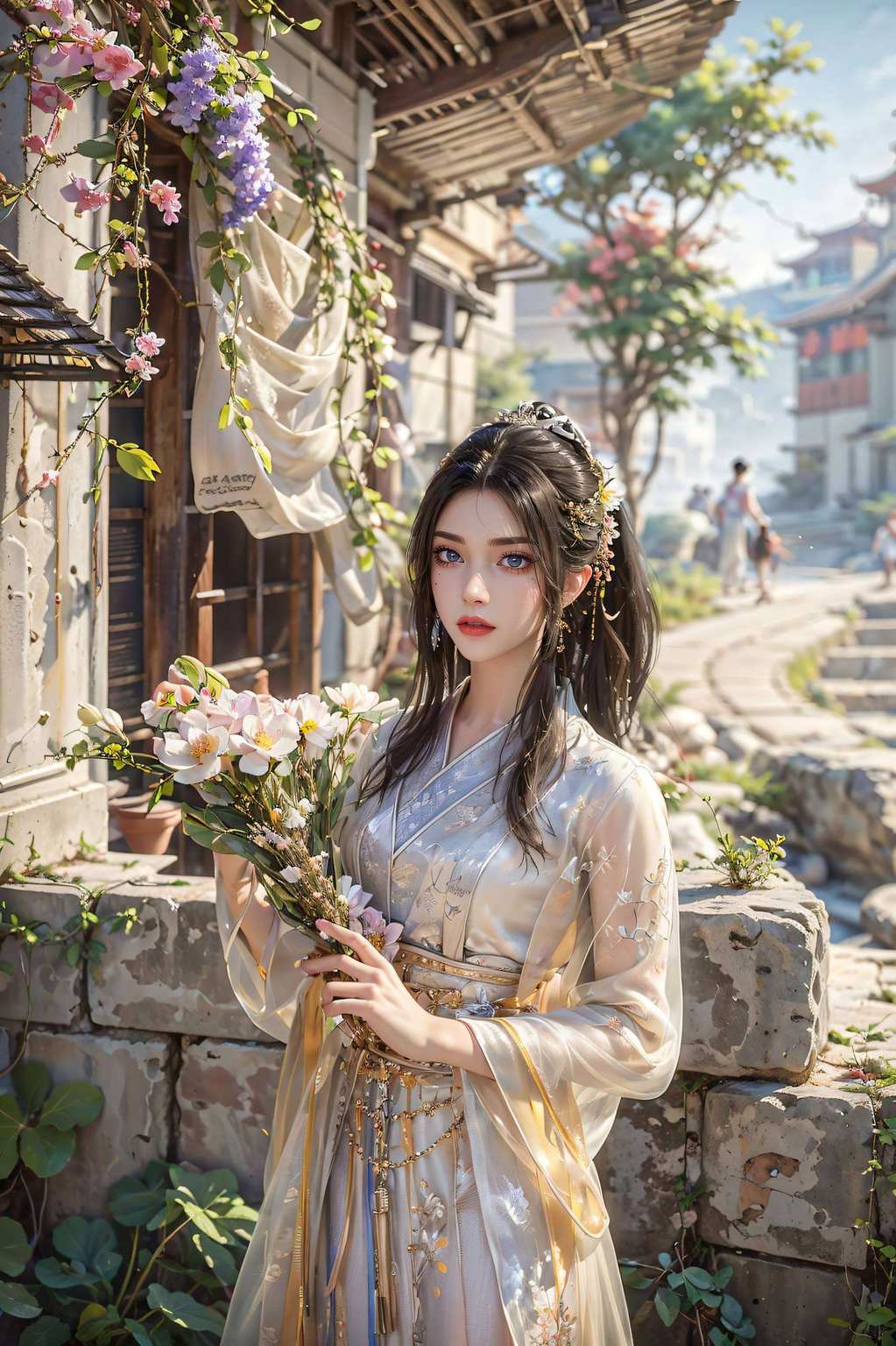 快快行动起来她那清新脱俗的气质