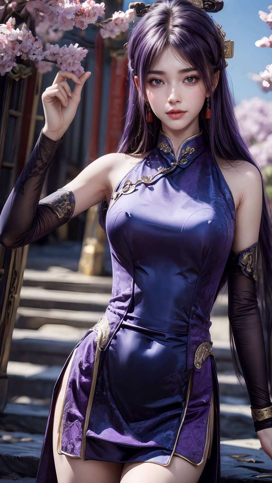 姬紫月的美艳形象如同一抹璀璨的月光穿梭在国漫的绚丽世界