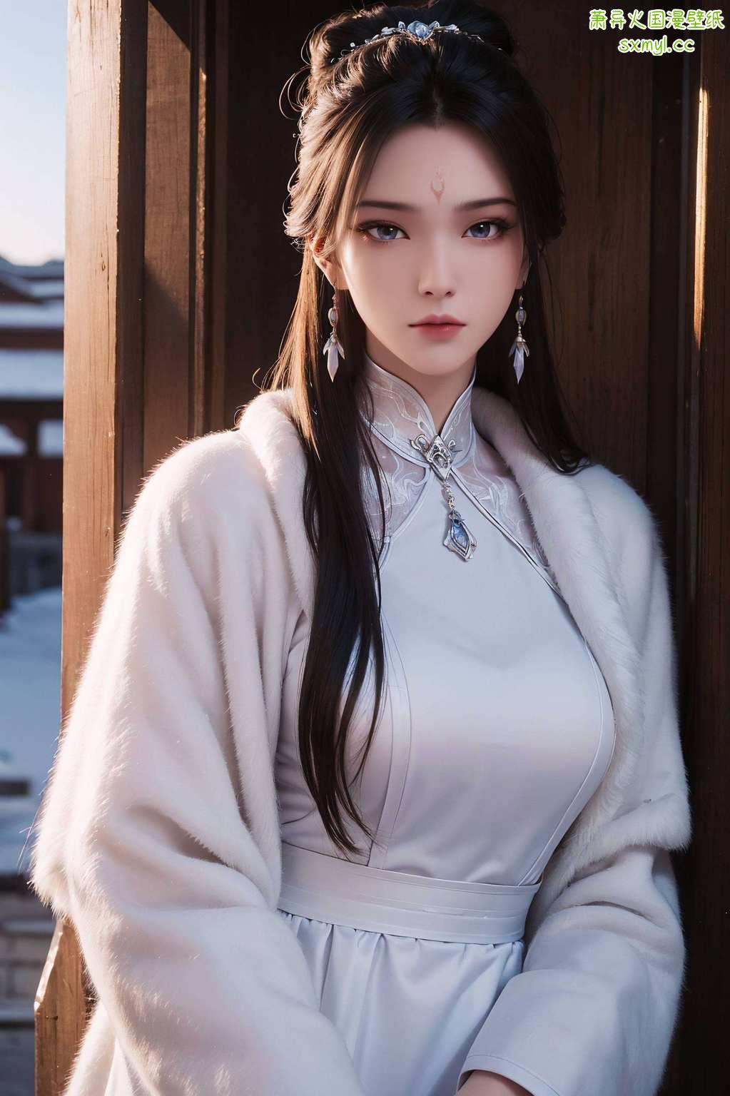 她如《诛仙》中的仙子般飘逸在这绚烂的壁纸秀场上