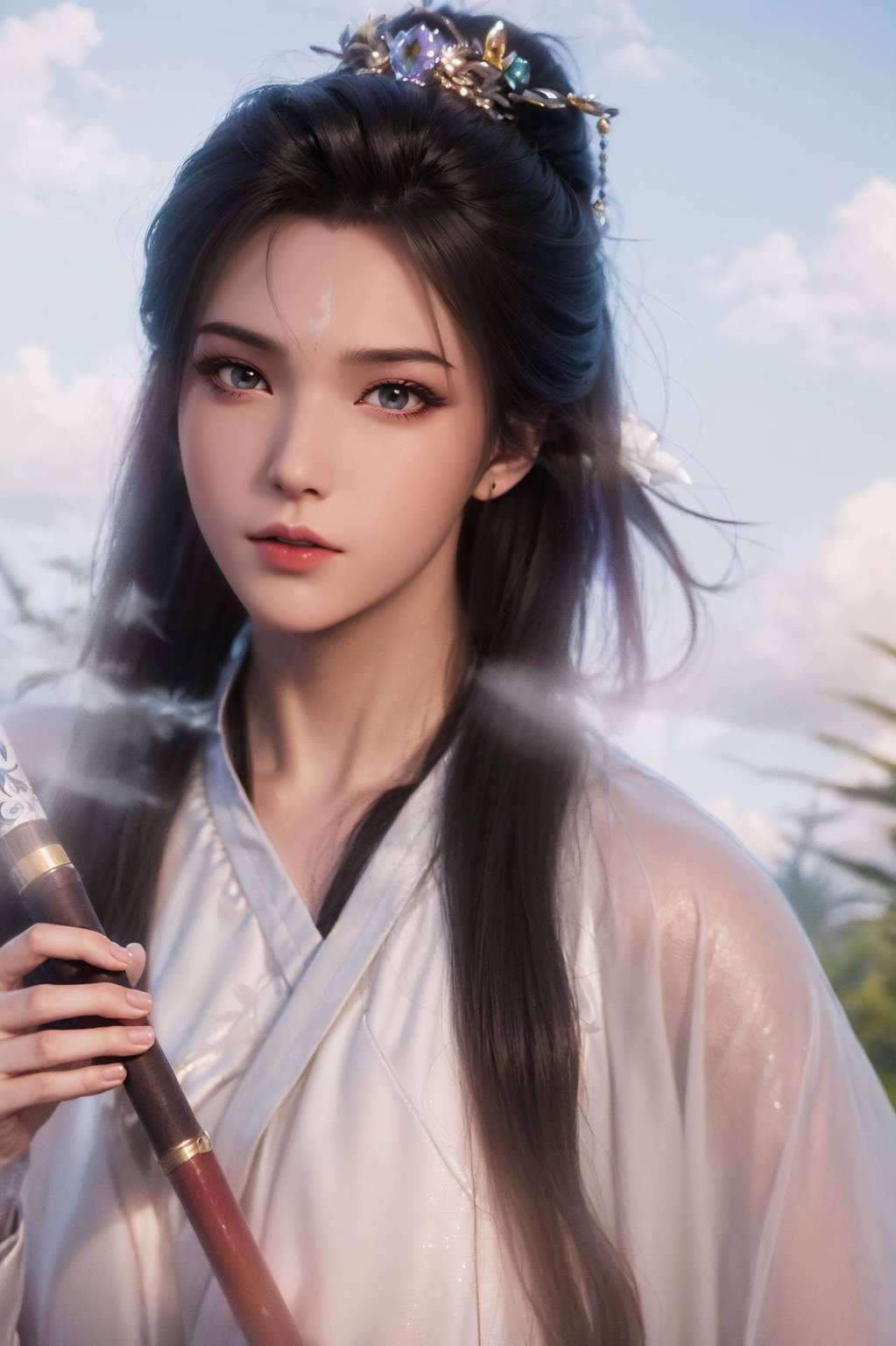 壁纸上的她更是美得让人舔屏不停咱们就爱看这种冷艳美女挥剑斩魔的样子