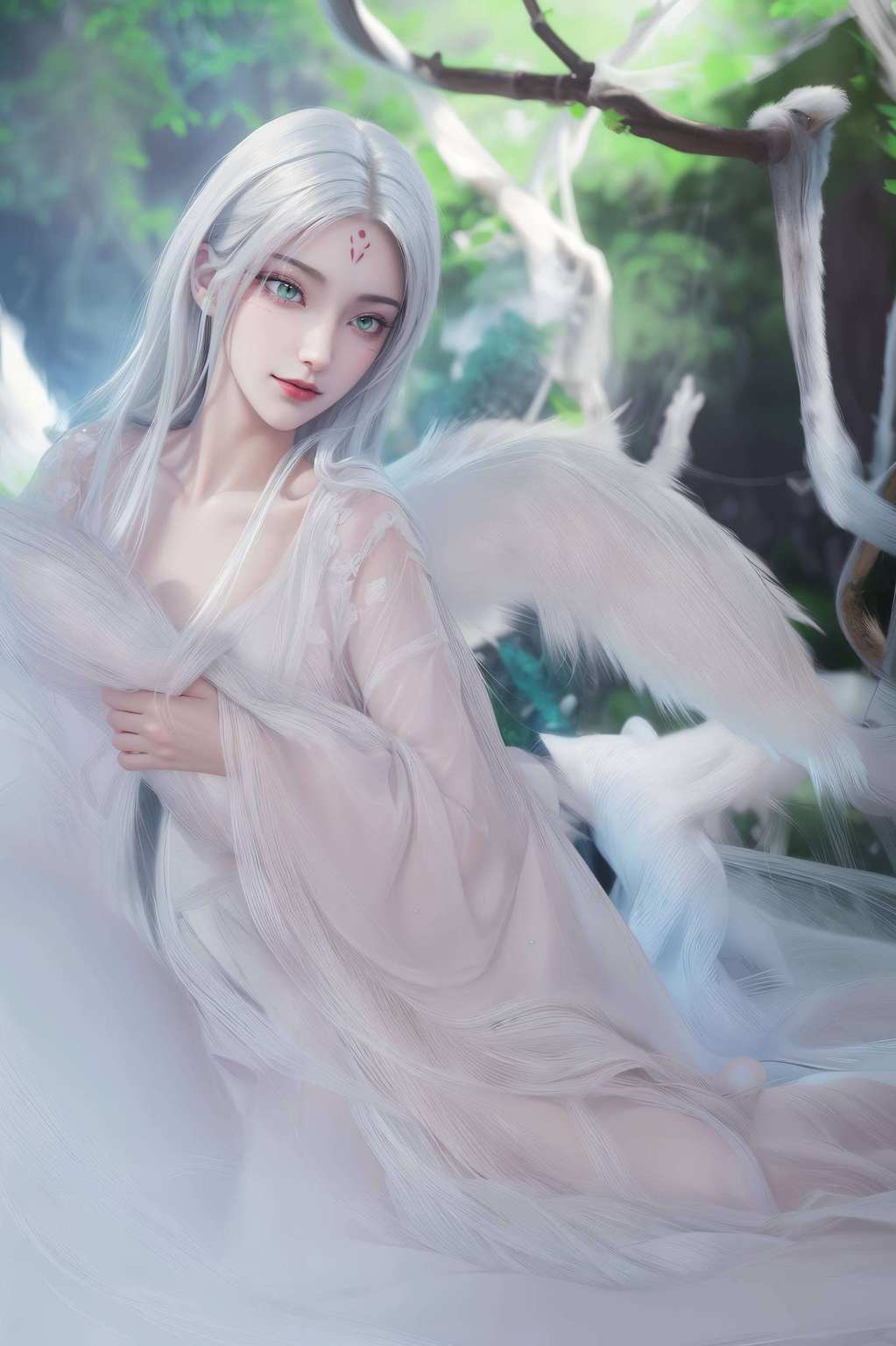 国漫美女笑颜开小白壁纸映眼前